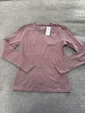 Abercrombie & Fitch Long Sleeve Crewneck Top - Dusty Mauve